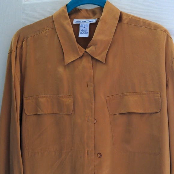 Anna and Frank silk button down long sleeve shirt - Picture 2 of 6